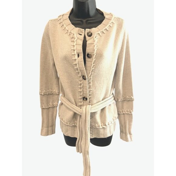 Les Copains womens cardigan beige wool mohair exceptional cond - Picture 3 of 7
